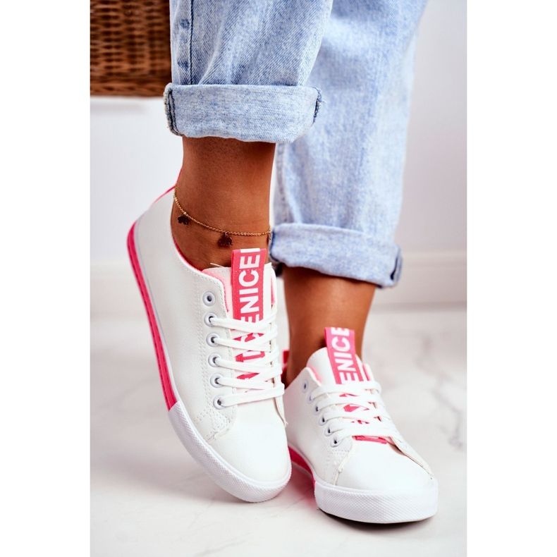 PS1 Klassiska damsneakers Fuchsia Ville vit 1