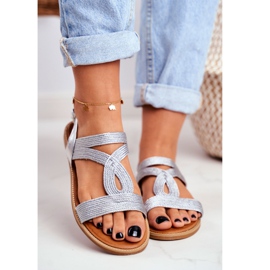 BUGO Sandaler för platta silver för kvinnor Rachel grå 2