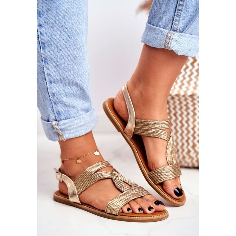 BUGO Flat Sandaler för kvinnor Guld Rachel gyllene 2