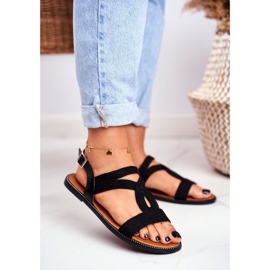 BUGO Sandaler för kvinnor Flat Black Rachel svart 1