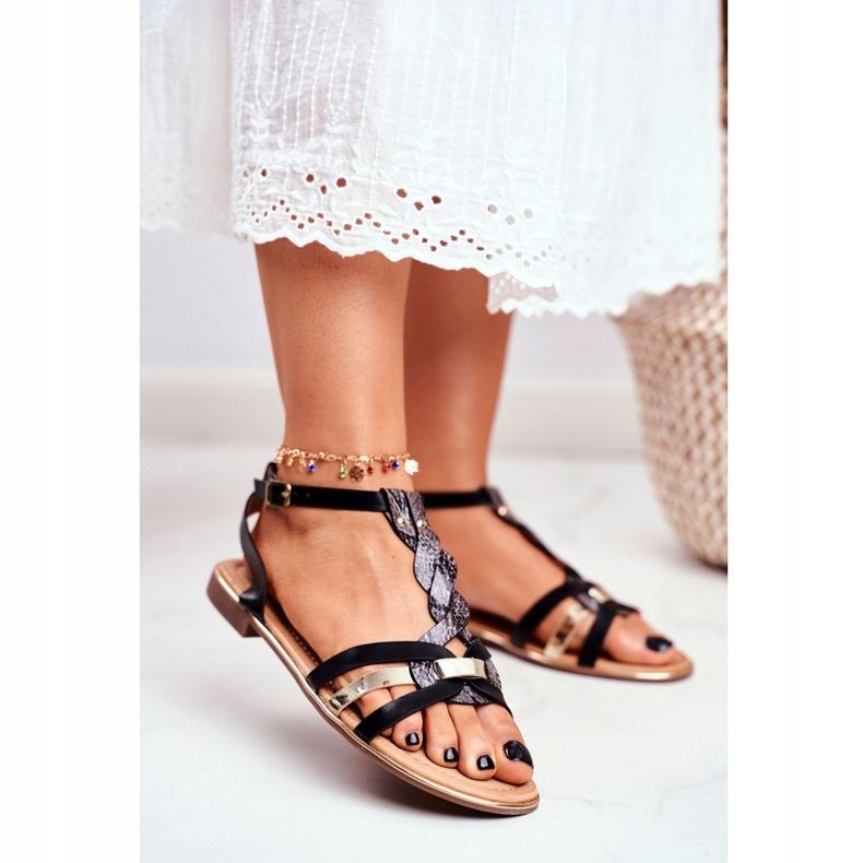 PS1 Kvinnors sandaler Elegant svart ormbrooke 1