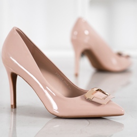 Fama Pumpar med dekorativt spänne brun 1