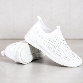 SHELOVET Vita skor med kristaller 2