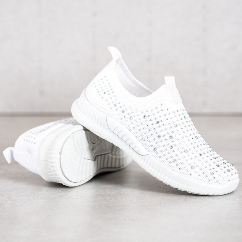 SHELOVET Vita skor med kristaller 2