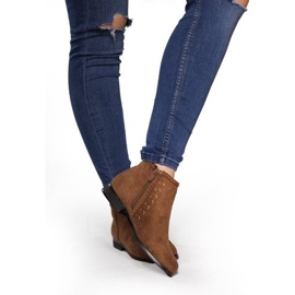 Suede Booties Chelsea stövlar 100-602 Camel brun 1