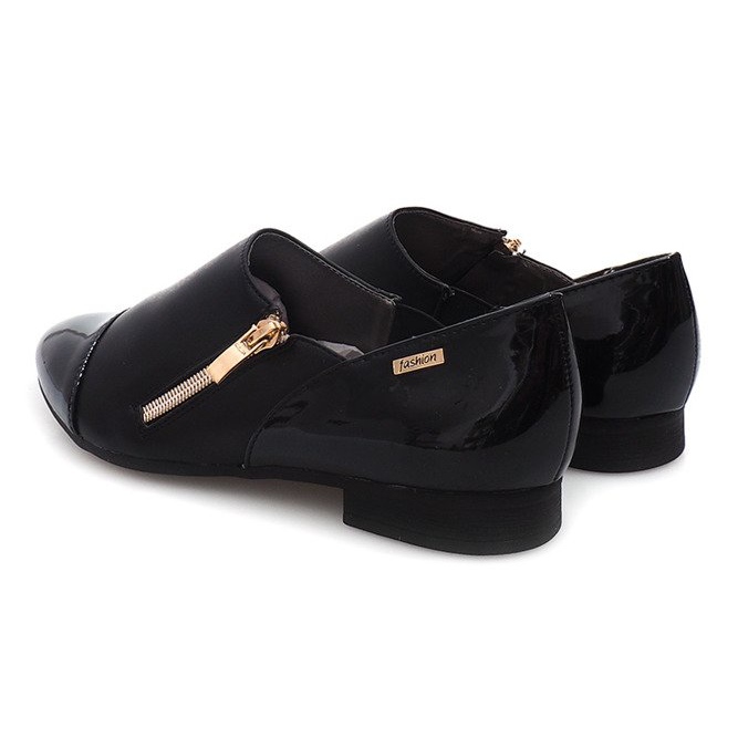 Klassiska skor med dragkedja 2060B svart 1