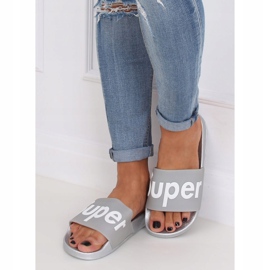 Grå och silver damtofflor CK110 Silver 1