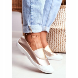 LU BOO Sneakers Slip On Slip-on Gold Sneakers Justy gyllene 1