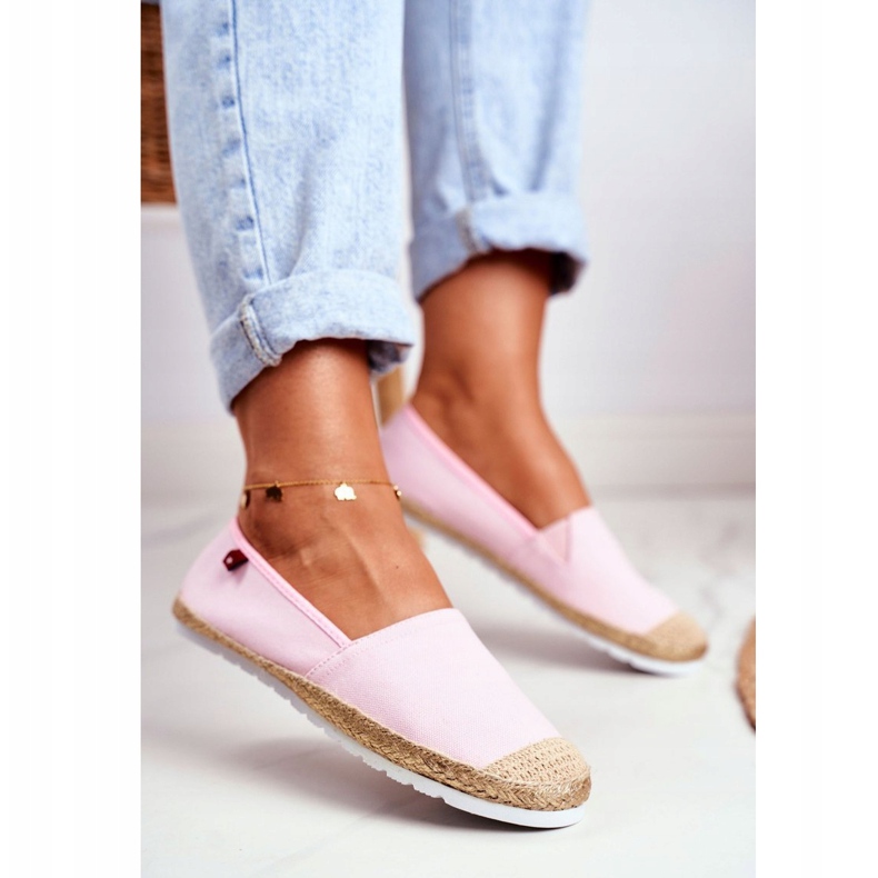 Kvinnors Espadriller, Flätad Sole Pink Big Star DD274728 rosa 1
