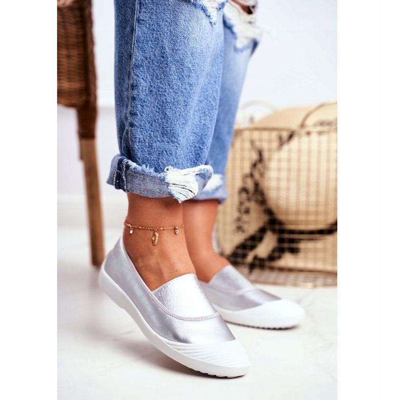 LU BOO Sneakers Slip On Slip-on Sneakers Silver Justy grå 1