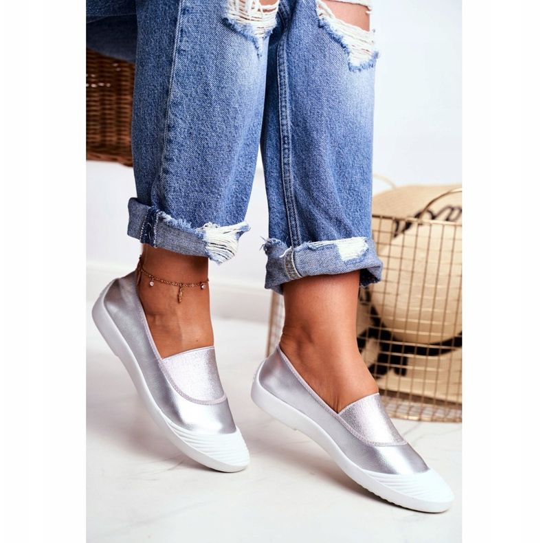 LU BOO Sneakers Slip On Slip-on Sneakers Silver Justy grå 2