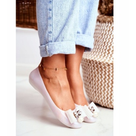 LU BOO Gummiballerinor Vit Meliski Bows Pearl Millie 1