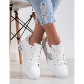 SHELOVET Sneakers med mockaskär vit 2