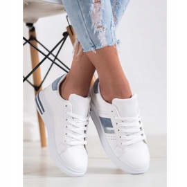 SHELOVET Sneakers med mockaskär vit 2