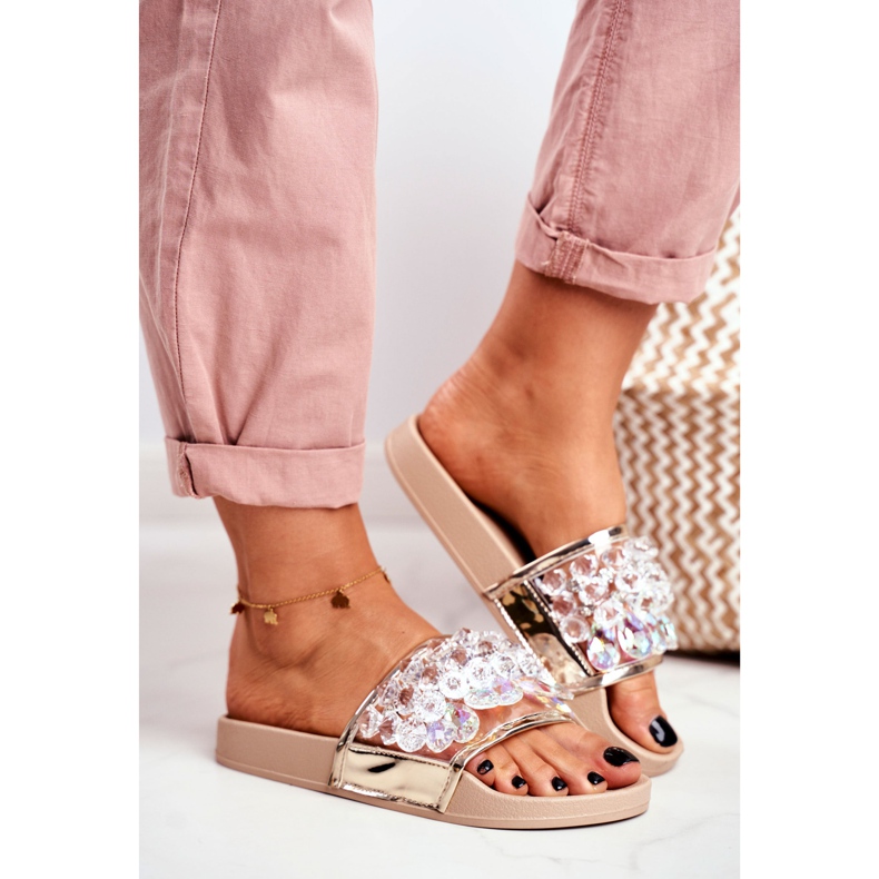 Dam Tofflor Lu Boo Crystals Beige Bobbi 2