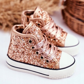 FRROCK Barns sneakers High Shiny Golden Ally gyllene 2