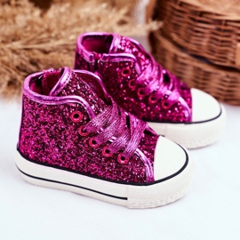 FRROCK Barns sneakers High Shiny Pink Ally rosa 1