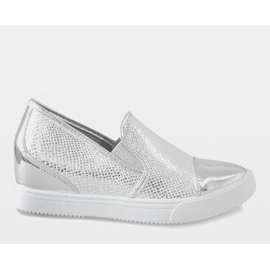 Silver wedge sneakers DD437-2 silver- grå 2