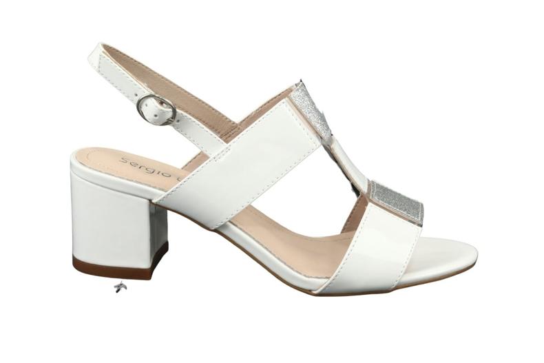 Lågklackade sandaler Sergio Leone SK910 vit grå 6
