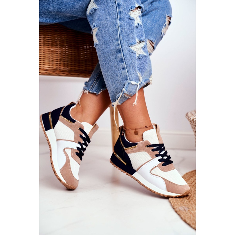 EVE Kvinnors sportskor Beige Golden Clementine Elements vit brun gyllene 2