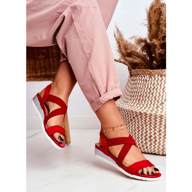 PS1 Kvinnors sandaler på Wedge Red Slip-on Harper röd 2