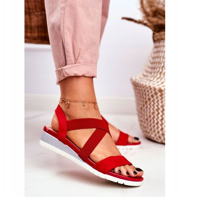 PS1 Kvinnors sandaler på Wedge Red Slip-on Harper röd 1