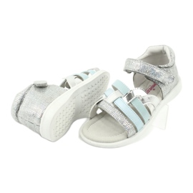 American Club Flickasandaler med häl GC26 läderinsats silver- 3