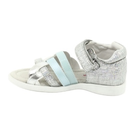 American Club Flickasandaler med häl GC26 läderinsats silver- 1