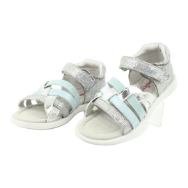 American Club Flickasandaler med häl GC26 läderinsats silver- 2