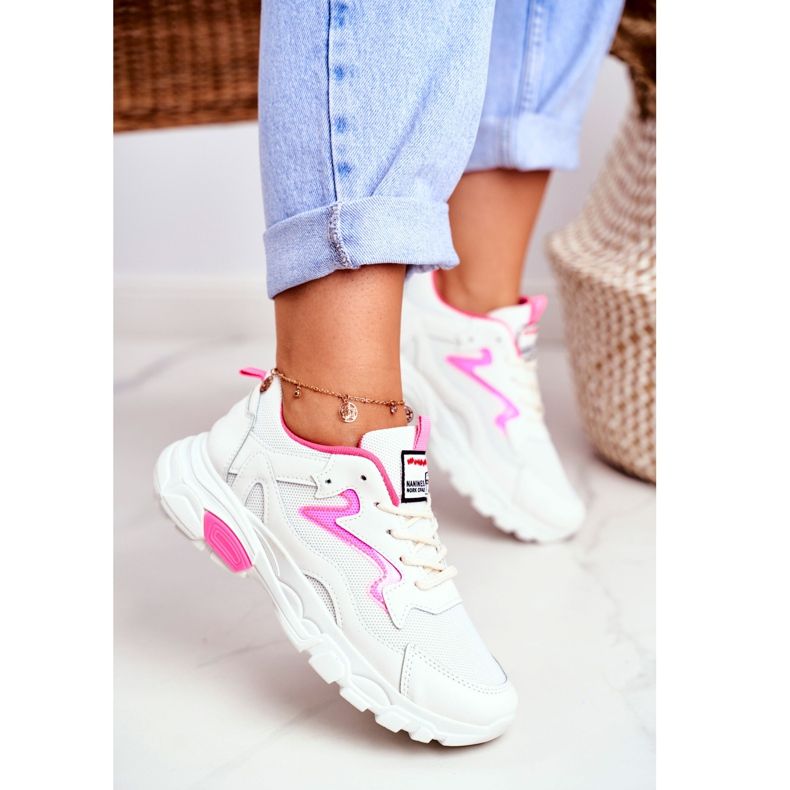 Kvinnors Sport Vit Lu Boo Skor Rosa Dazzle Me 2