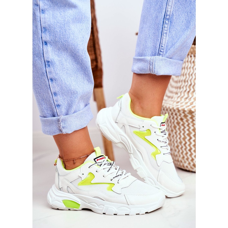 Kvinnors sportskor Vit Lu Boo -skor Gul Bländar mig 2