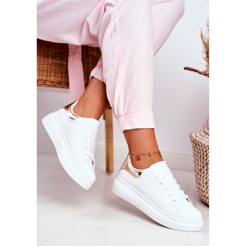 Kvinnors sportskor Lu Boo White Metallic Gold Matilda vit gul 2