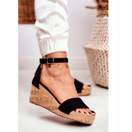 PS1 Kvinnors sandaler på kilen Black MarryMe svart 1