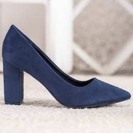 Small Swan Marinblå pumpar på en pelare 1