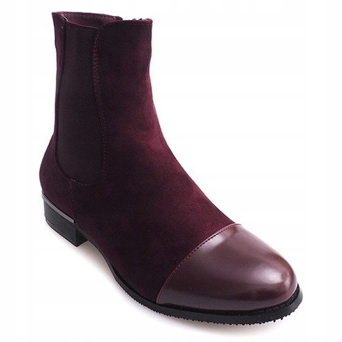 XF220 Burgundy mocka booties med dragkedja röd mångfärgad 1