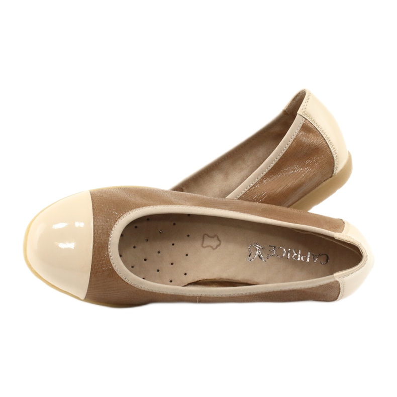 Caprice ballerinaskor dam 22152 läder beige 4