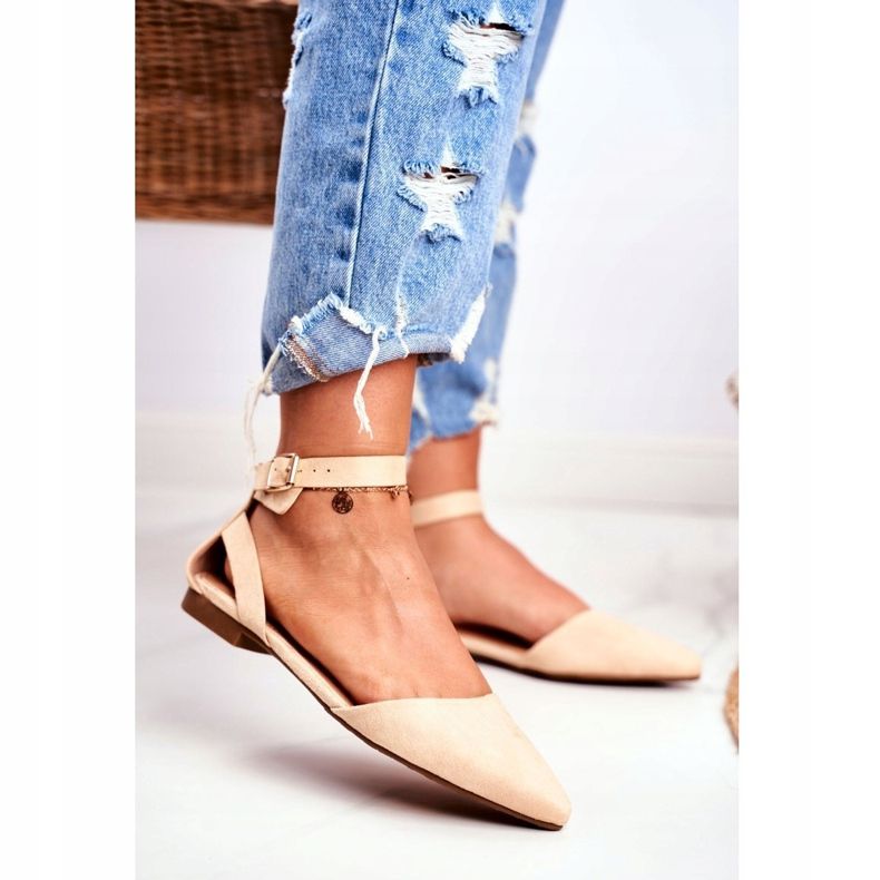 PS1 Beige ballerina för kvinnor på ett bälte med Allison Spitz 1