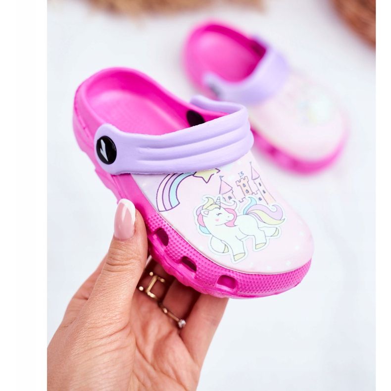 Barntofflor Foam Crocs Pink Ponies Ponny rosa 2