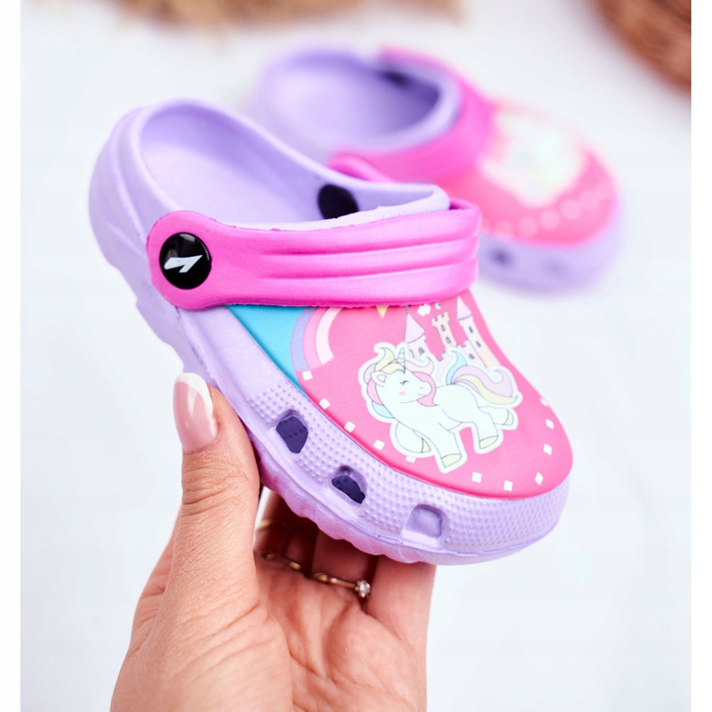 Barntofflor Foam Crocs Violet Ponies Ponny violett 2