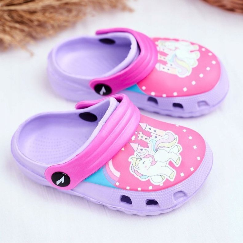 Barntofflor Foam Crocs Violet Ponies Ponny purpur 1
