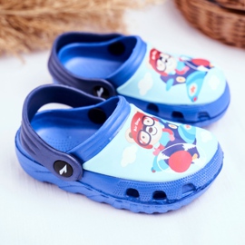 Barntofflor Foam Crocs Blue Teddy Bear Pilot SuperFly blå 2