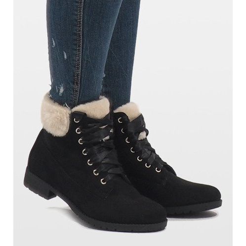 Svarta isolerade snörstövlar C-7100 2