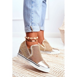 Lu Boo -sneakers för kvinnor med Golden Morgono i mesh gyllene 1