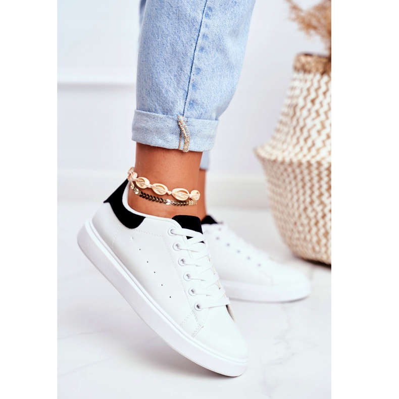 PS1 Kvinnors sportskor vit med en svart klack Milly 2