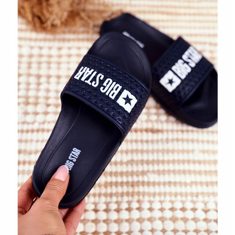 Barntofflor Big Star Navy Blue Quilted GG374802 marinblå 2