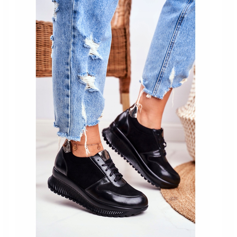 ESKA Kvinnors sportskor Läder Svart Gianna 2