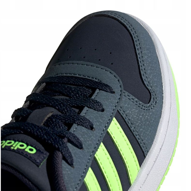 Adidas Hoops 2.0 Jr FW3171 skor svart marinblå grön 2