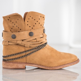 Bella Paris Stövlar med dekorativa ränder brun 2