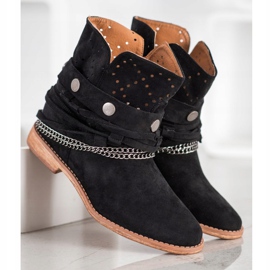 Bella Paris Stövlar med dekorativa ränder svart 2