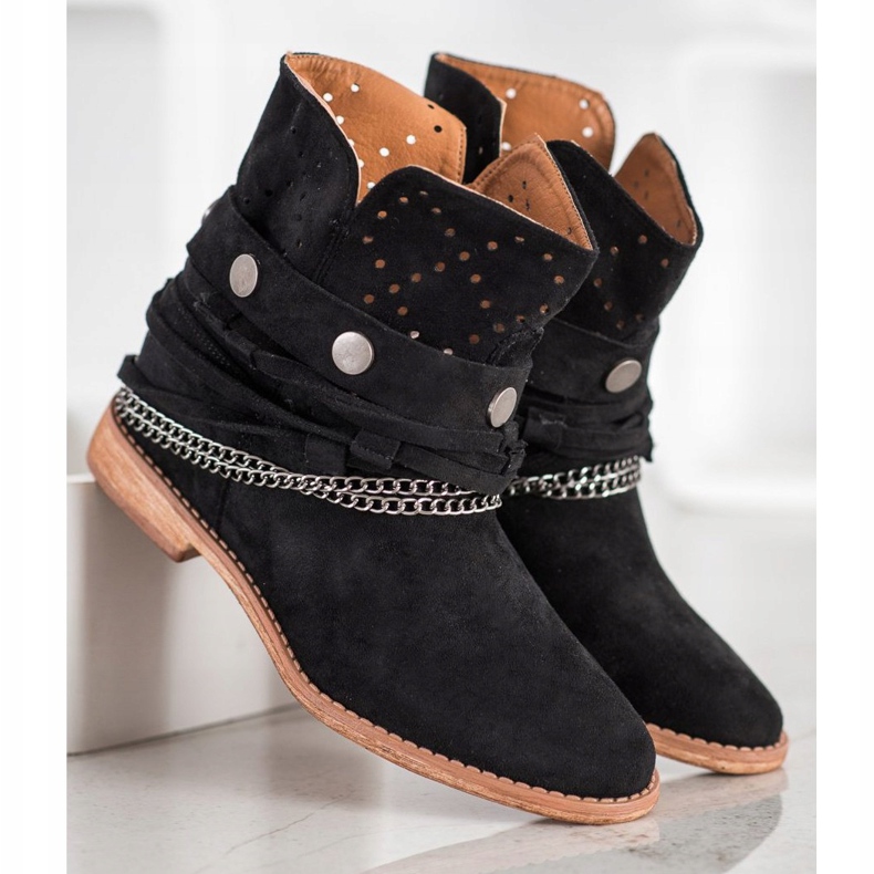 Bella Paris Stövlar med dekorativa ränder svart 2